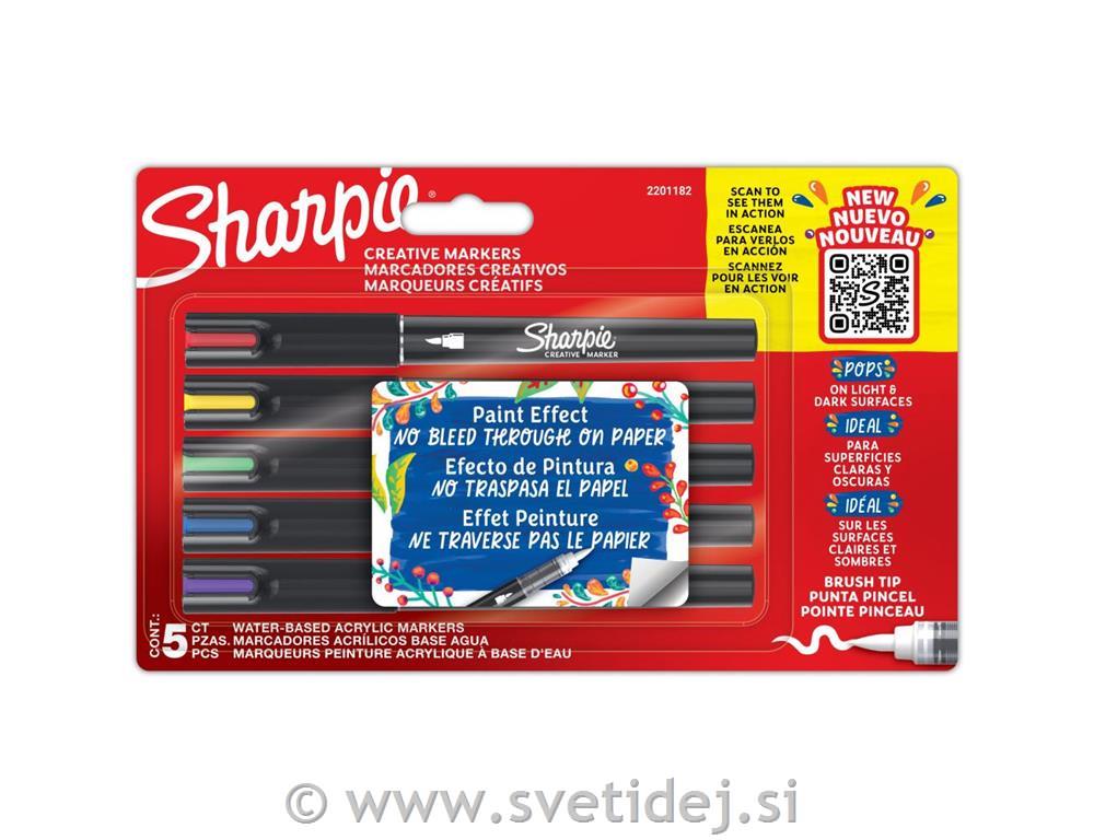 MARKER SHARPIE AKRILNI BLISTER 5/1 ČOPIČ