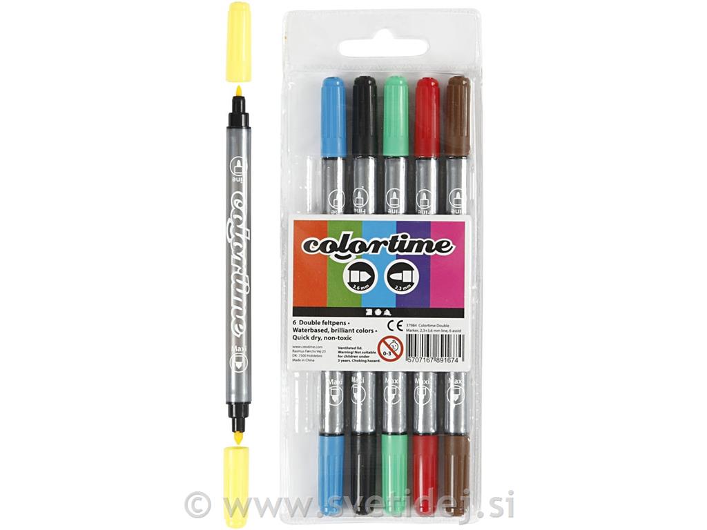Colourtime dvojni marker 2,3+3,6 mm, 6x