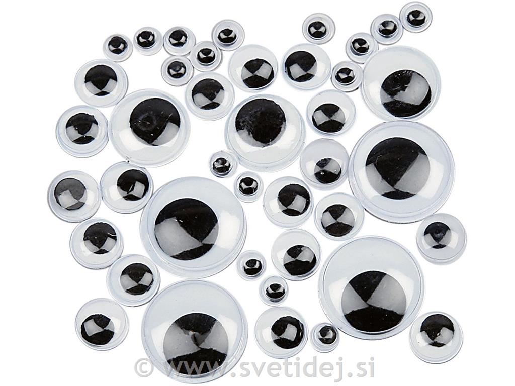 Gibljive oči, samolepljive 4-20 mm, 1100