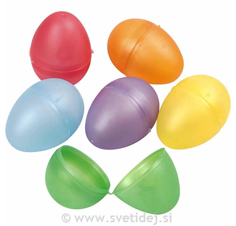 Barvna jajca, dvodelna 4,x3 cm, set 24