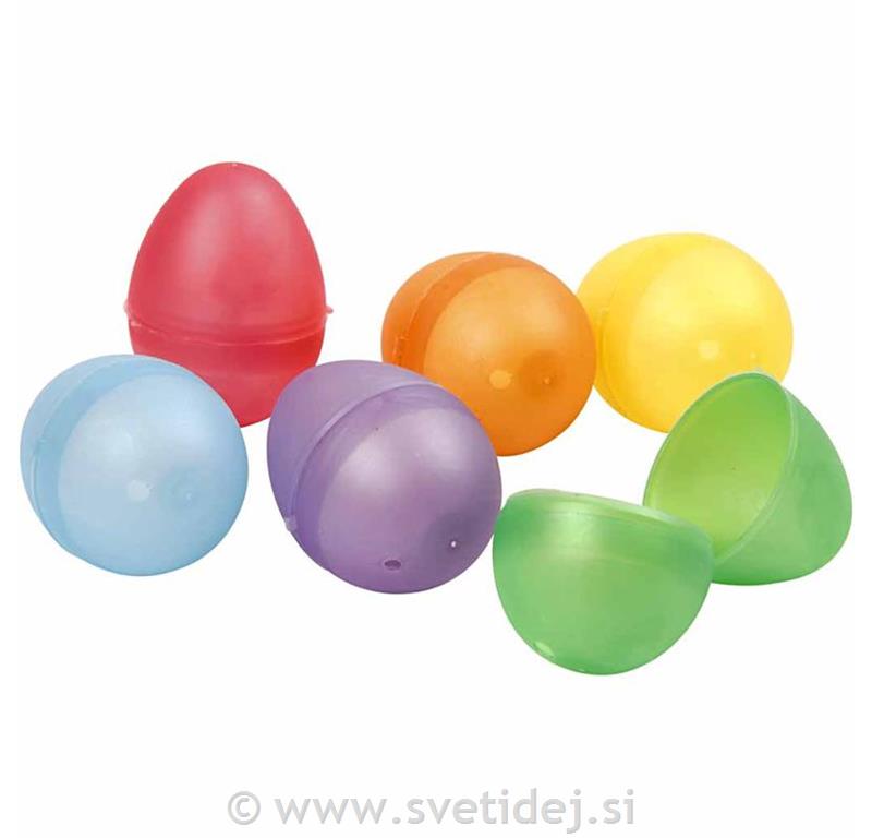 Barvna jajca, dvodelna 4,x3 cm, set 24