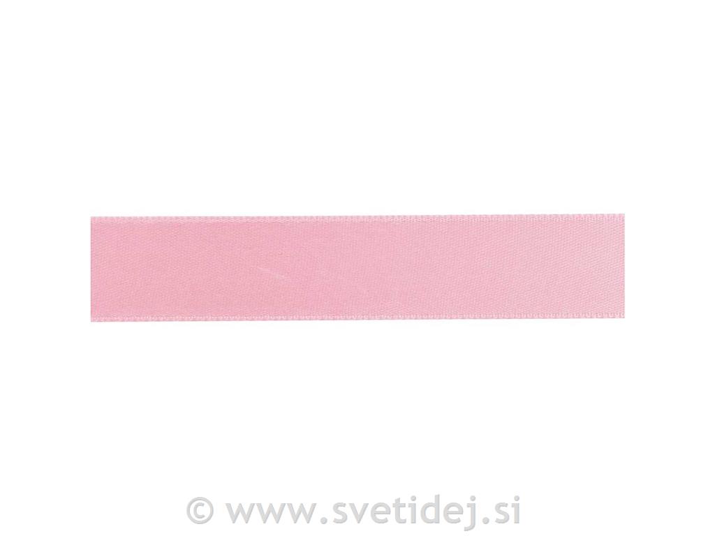 Trak saten roza, 20 mm, 6 m
