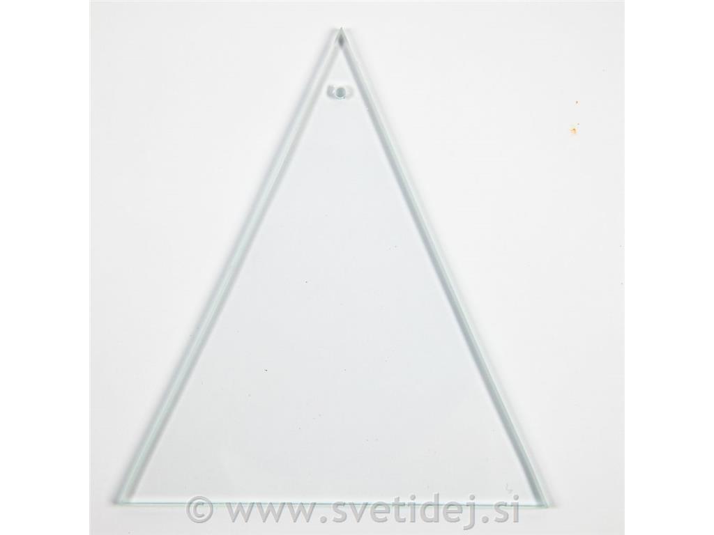 Stekleni obesek trikotnik 8x9 cm, set 10