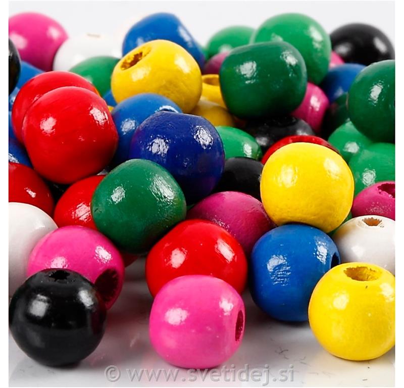 Lesene perle mix, 12 mm, 230 g-450 kosov