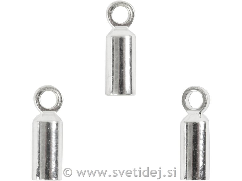 Kapice 2 x 8 mm,srebrne, set 10