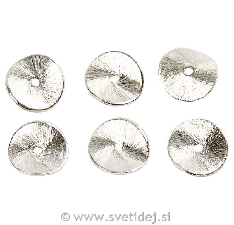 Posrebreni diski, 10x10x1 mm, set 8