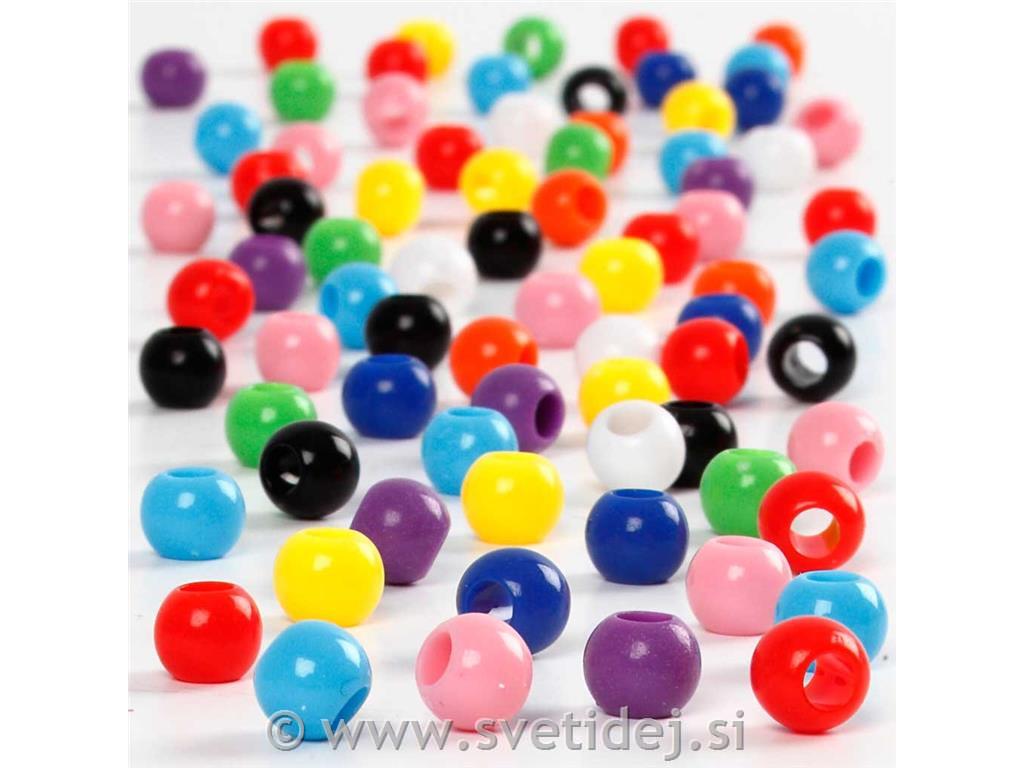 Plastične perle 6 mm, 125 g