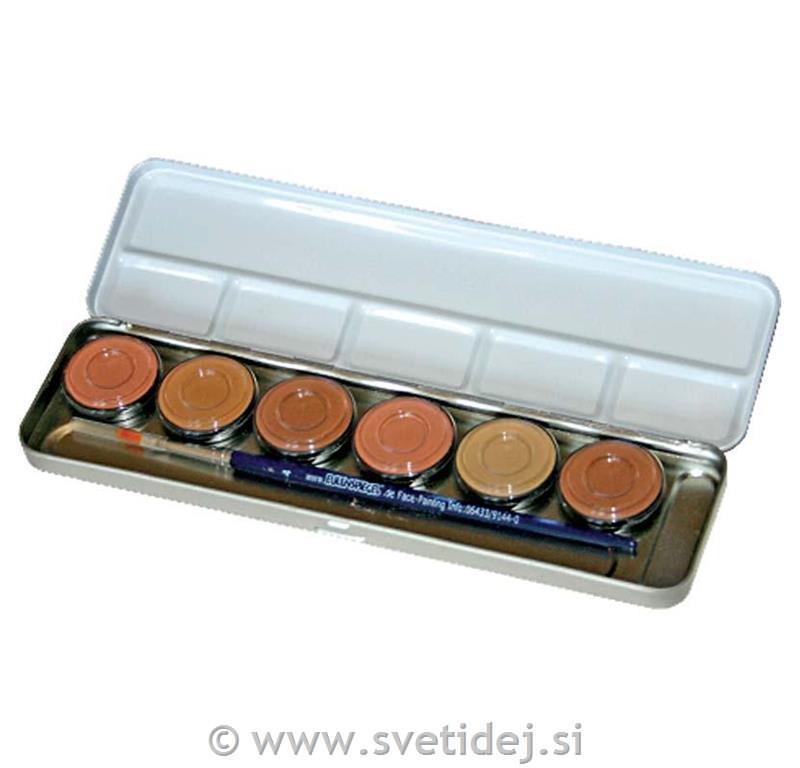 Make-up barve v setu 6, rjave