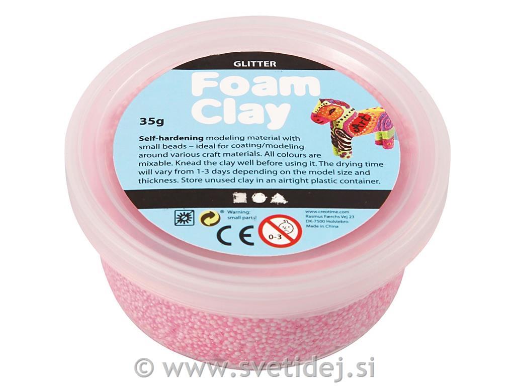 Foam Clay roza bleščice 35 g