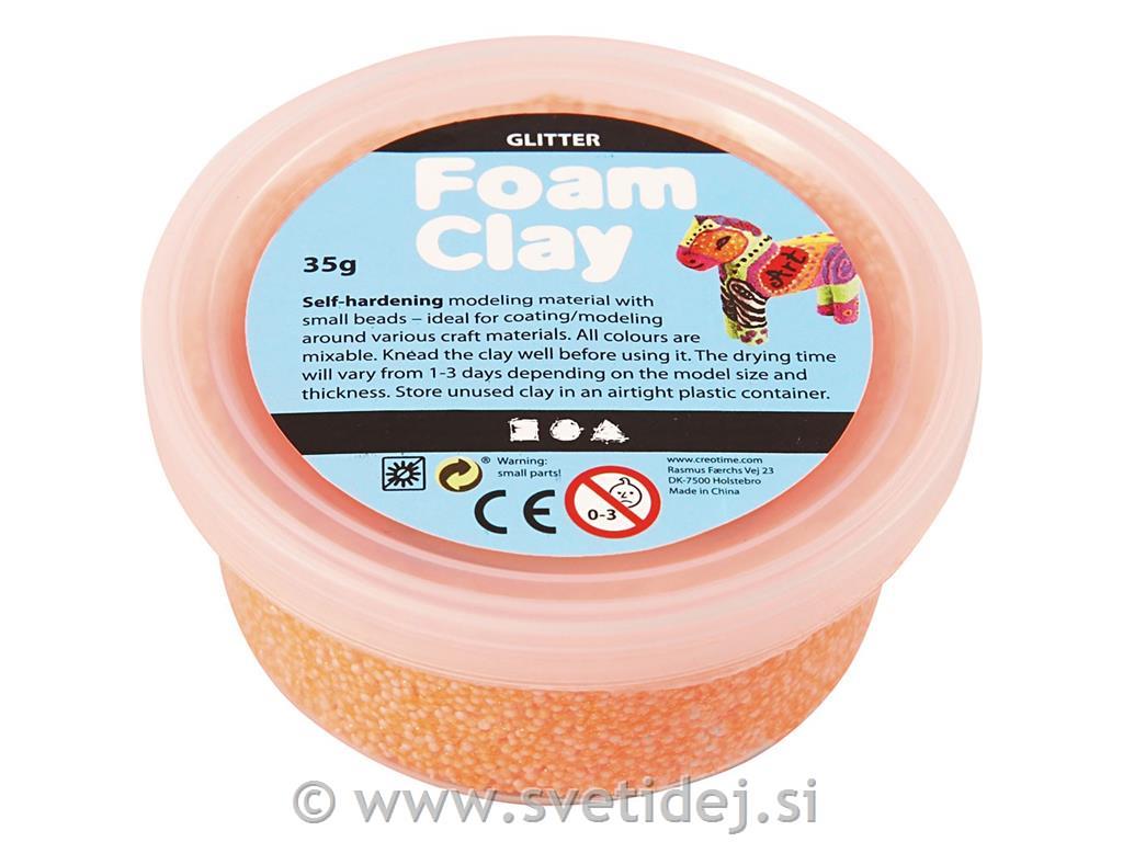 Foam Clay oranžne bleščice 35 g