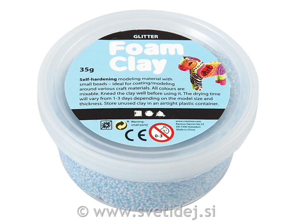 Foam Clay sv. modre bleščice 35 g