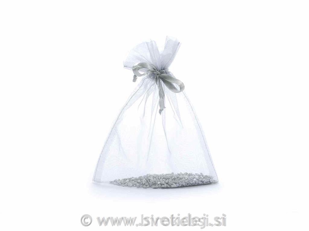 Vrečka organza srebrna,17x22 cm, 15x