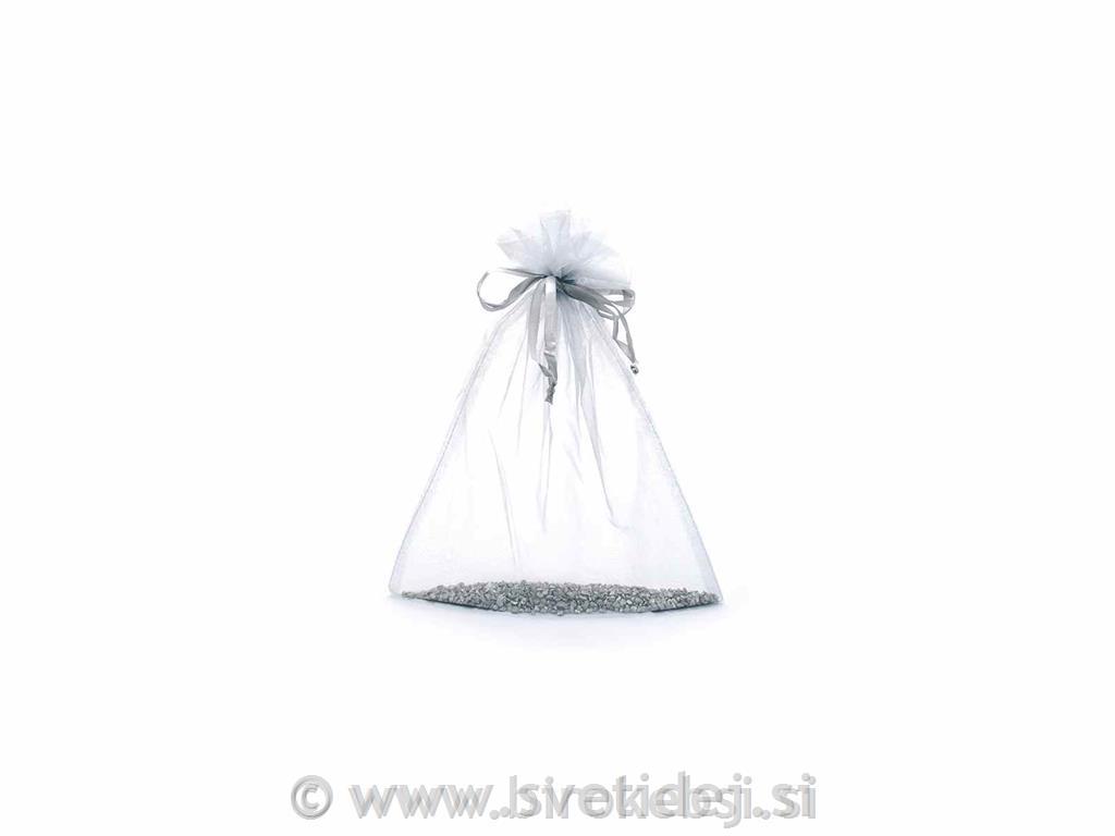 Vrečka organza srebrna 23x30 cm, 10x