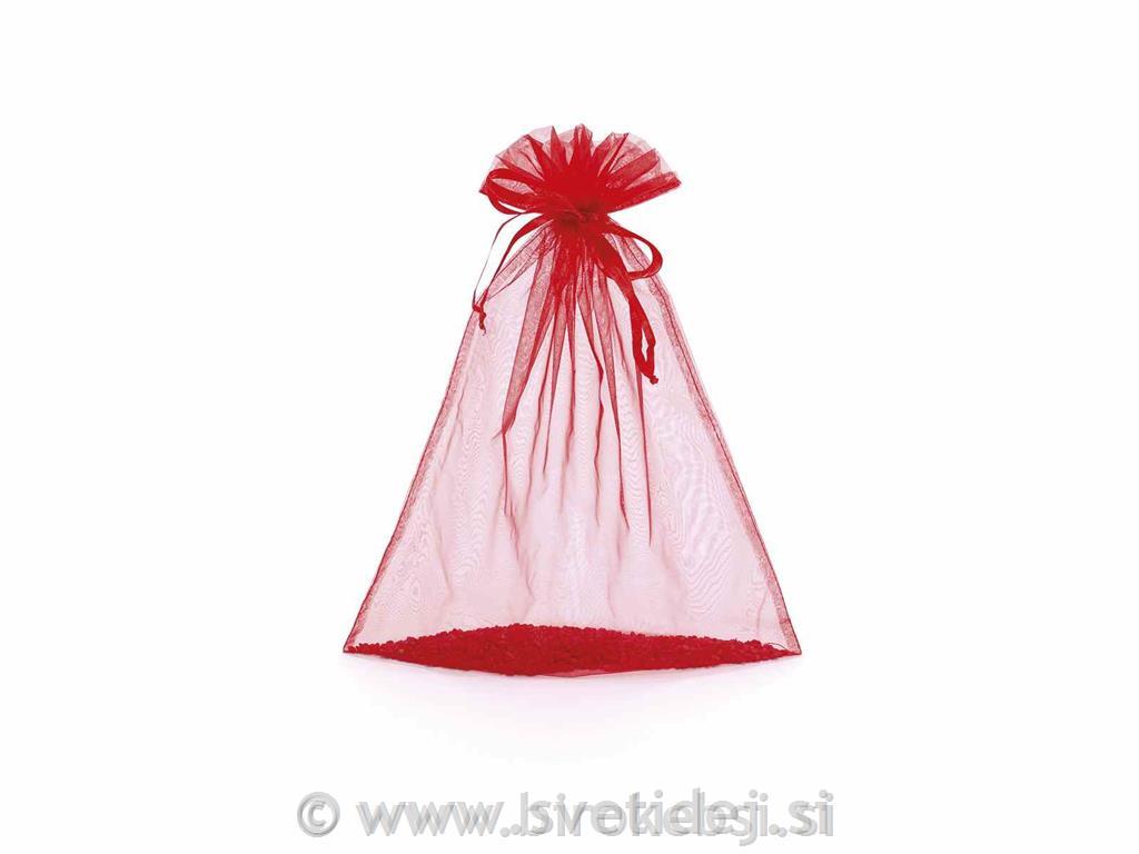 Vrečka organza rdeča 30x40cm, set 10