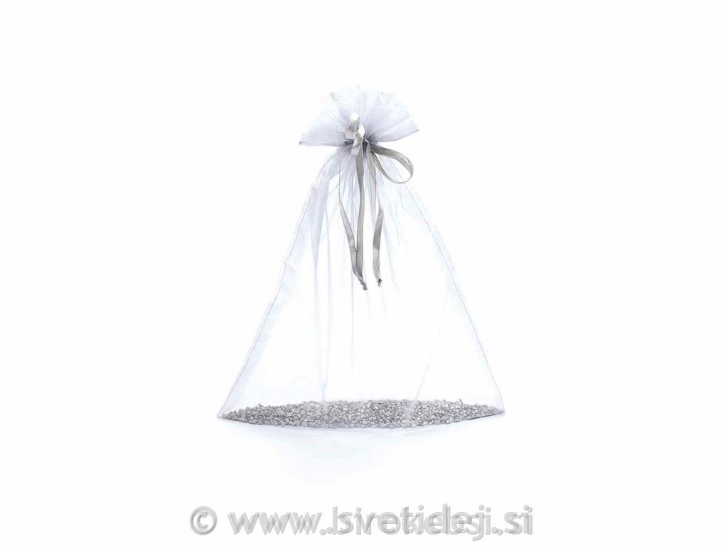 Vrečka organza srebrna 30x40 cm, 10x