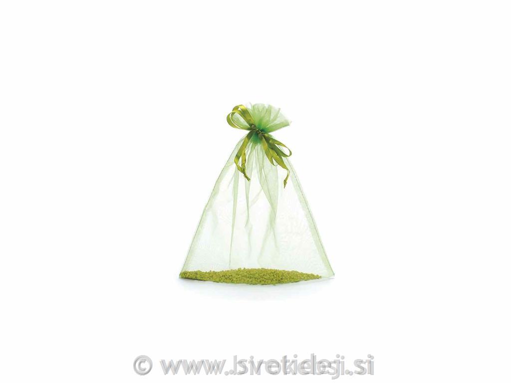 Vrečka organza 23x30 cm, zelene,10x