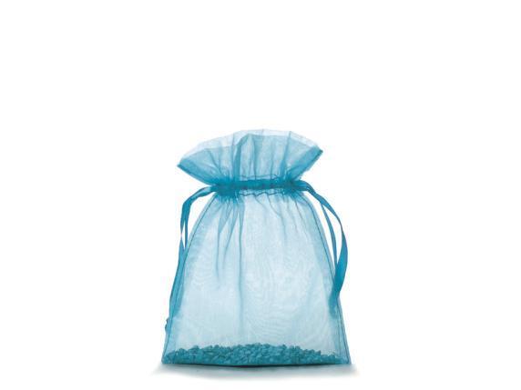 Vrečka organza turkiz,12x16 cm,set 25