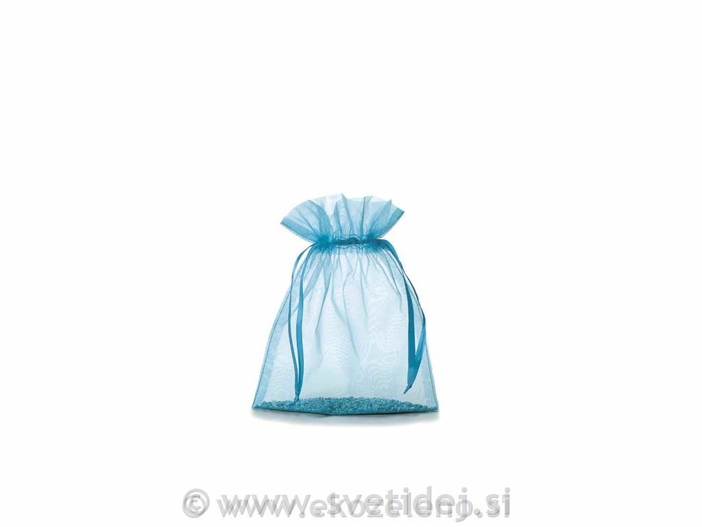 Vrečka organza turkiz 17x22 cm, set 15