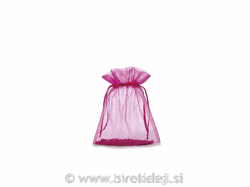 Vrečka organza pink 17x22 cm, set 15