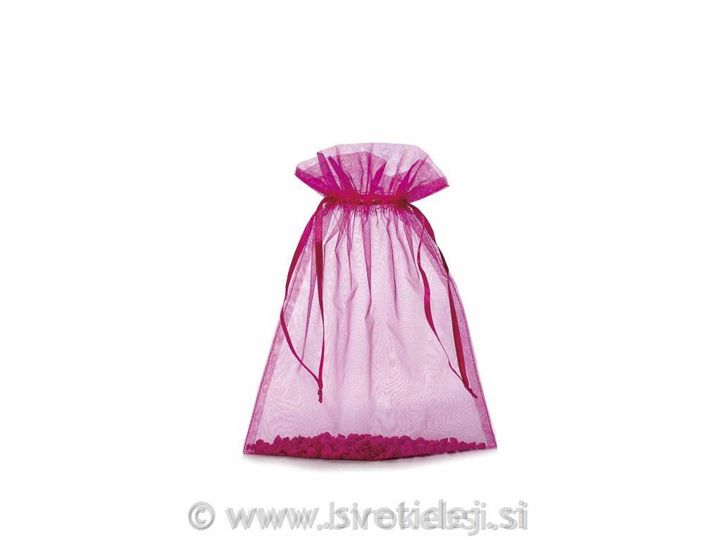 Vrečka organza 23x30 cm, pink,10x