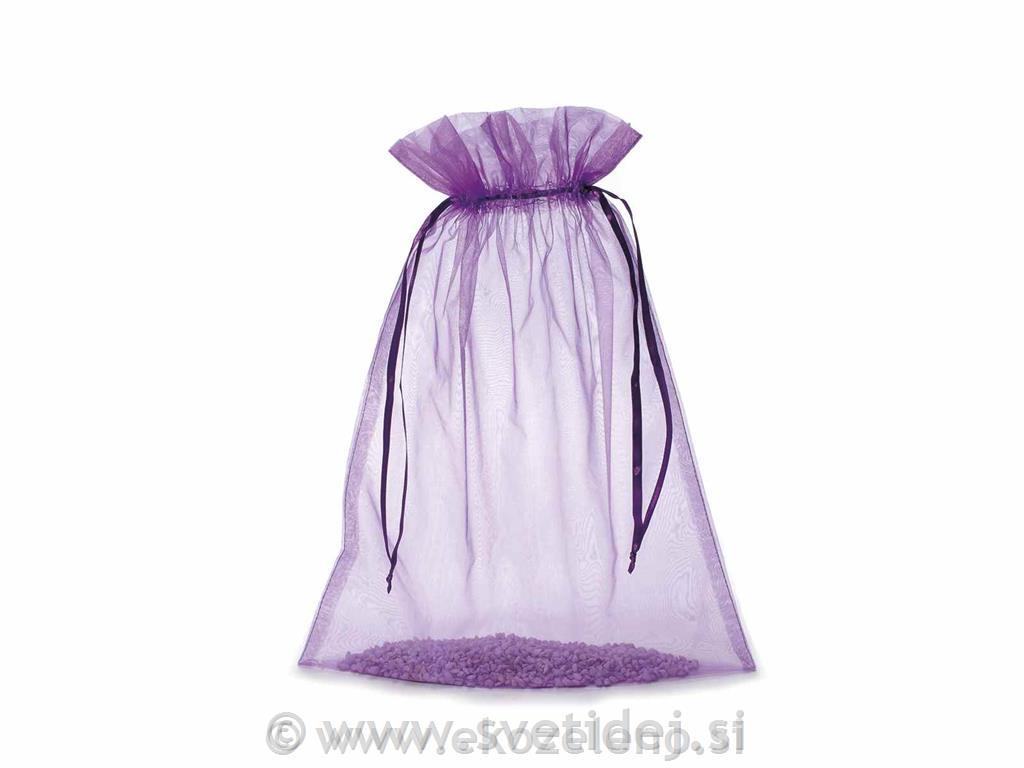 Vrečka organza vijola 30x40cm, set 10