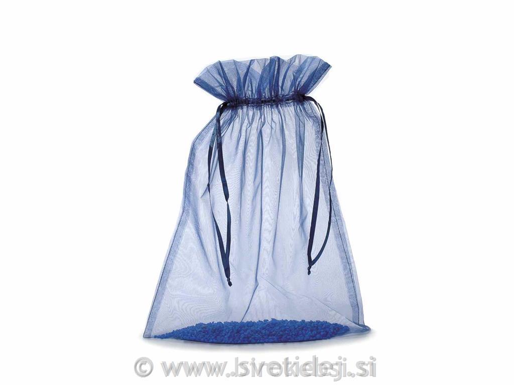 Vrečka organza modra 30x40 cm, set 10