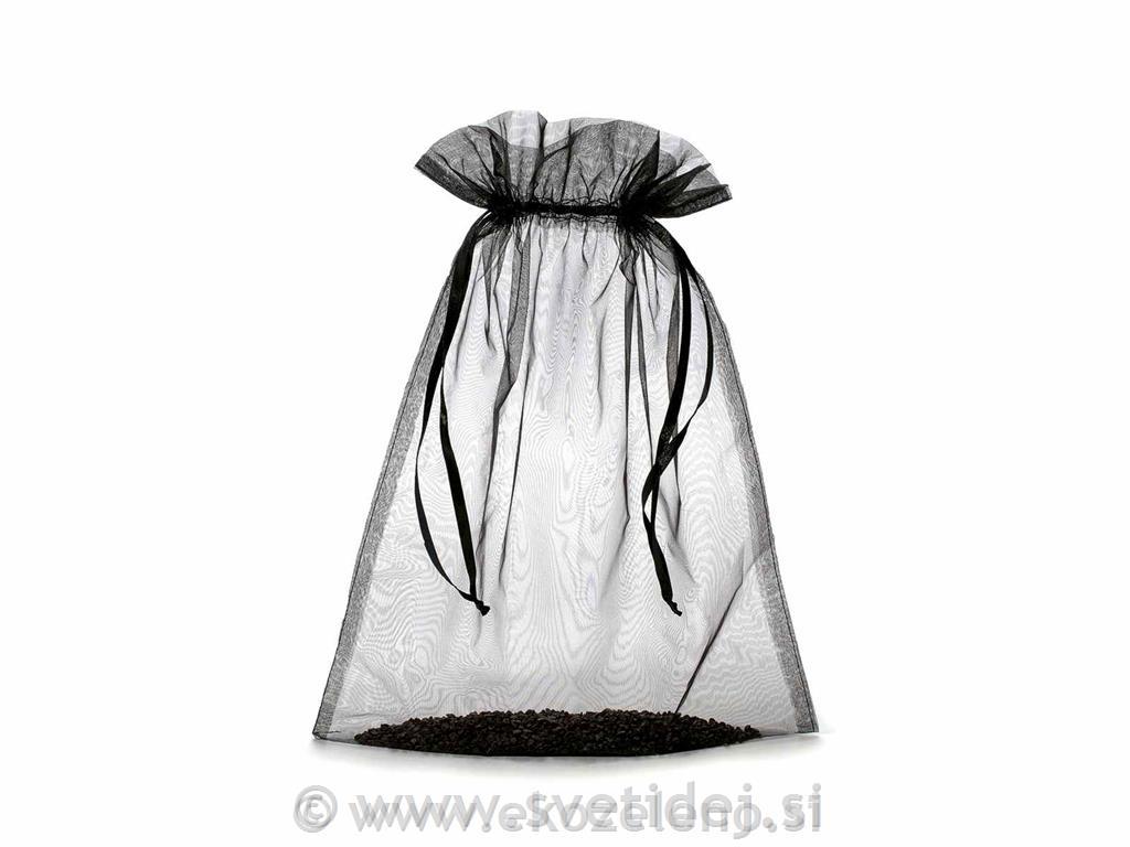 Vrečka organza črna 30x40 cm, set 10