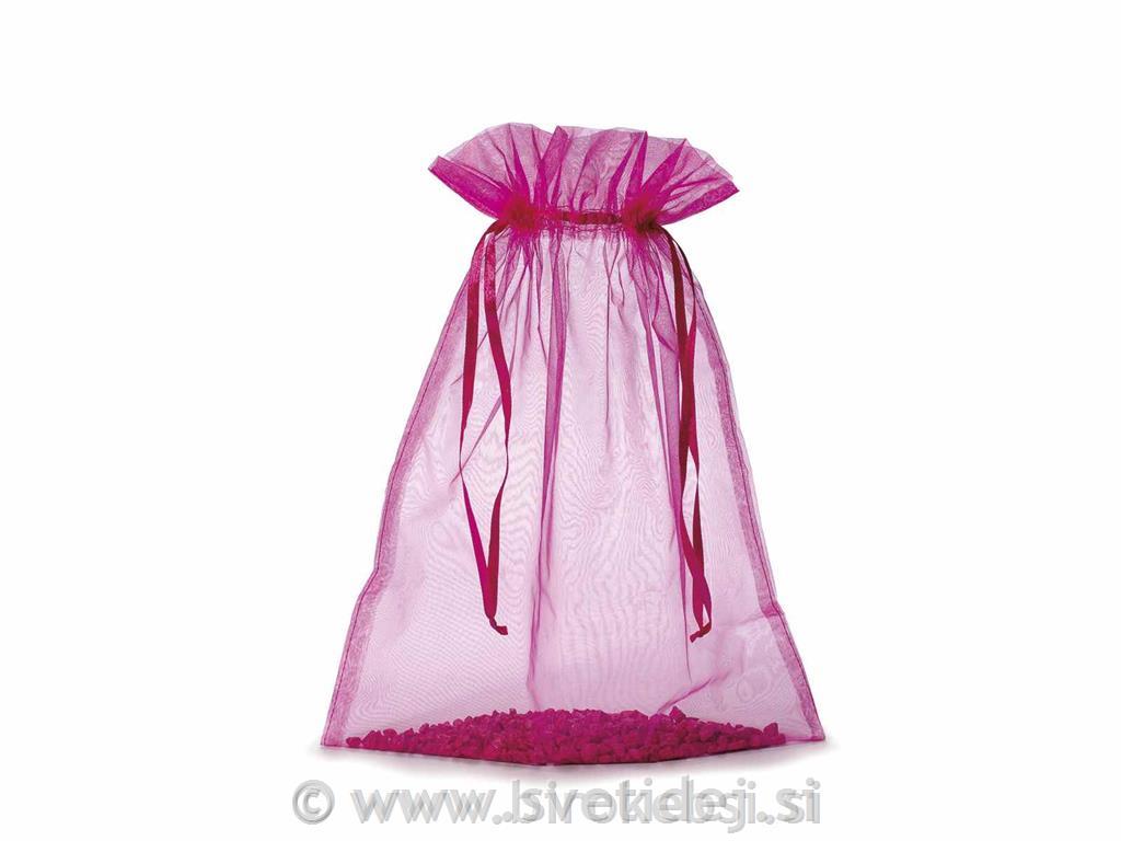 Vrečka organza pink 30x40cm, set 10