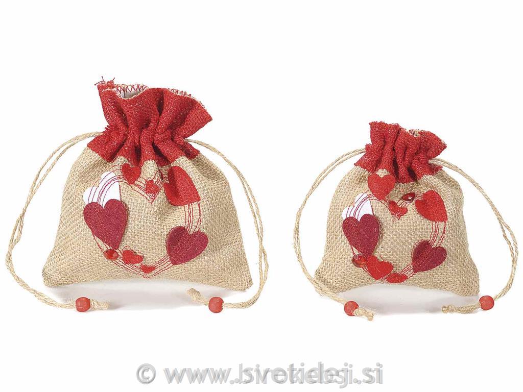 Vrečke iz jute set 8, 15x16 in 11x13 cm