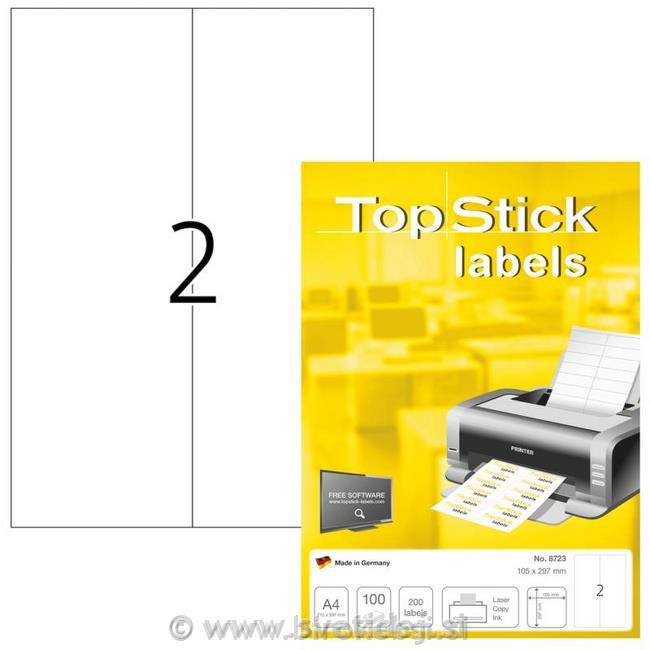 ETIKETE TOPSTICK 105X297 100 pol