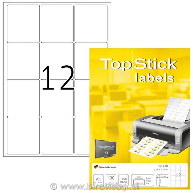 ETIKETE TOPSTICK 63,5X72 100 pol