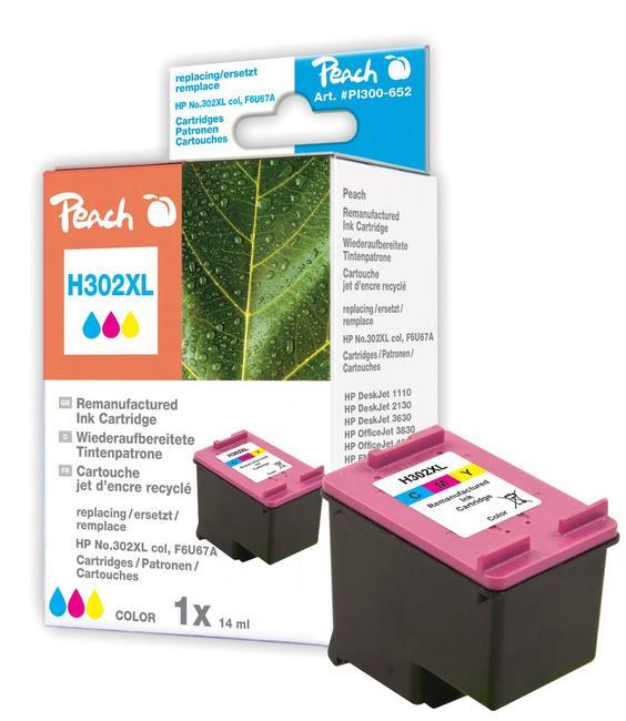 Črnilo Peach HP 302XL F6U67A 14ml color